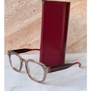NEW Gucci GG1992O Transparent Brown Eyeglasses Frames